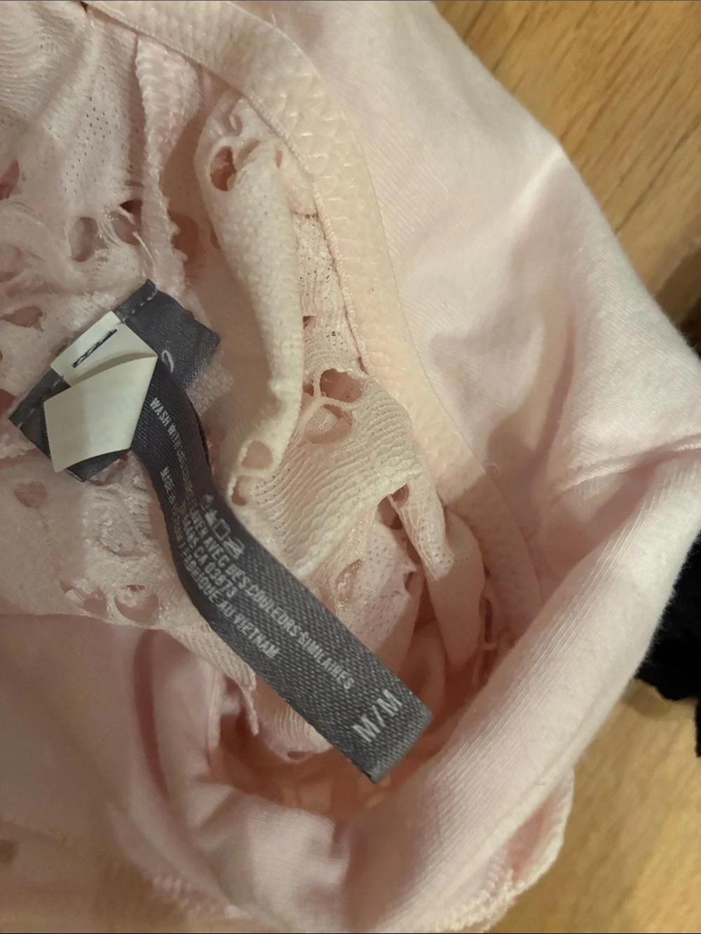 aerie Eyelet Lace Bralette Set in Light Pink and Black